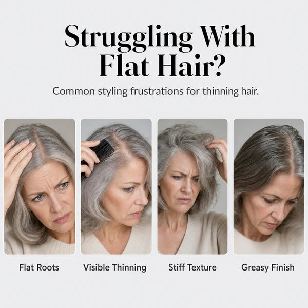 Peach-scented volumizing & setting spray—for lightweight, bouncy hair and long-lasting hold.