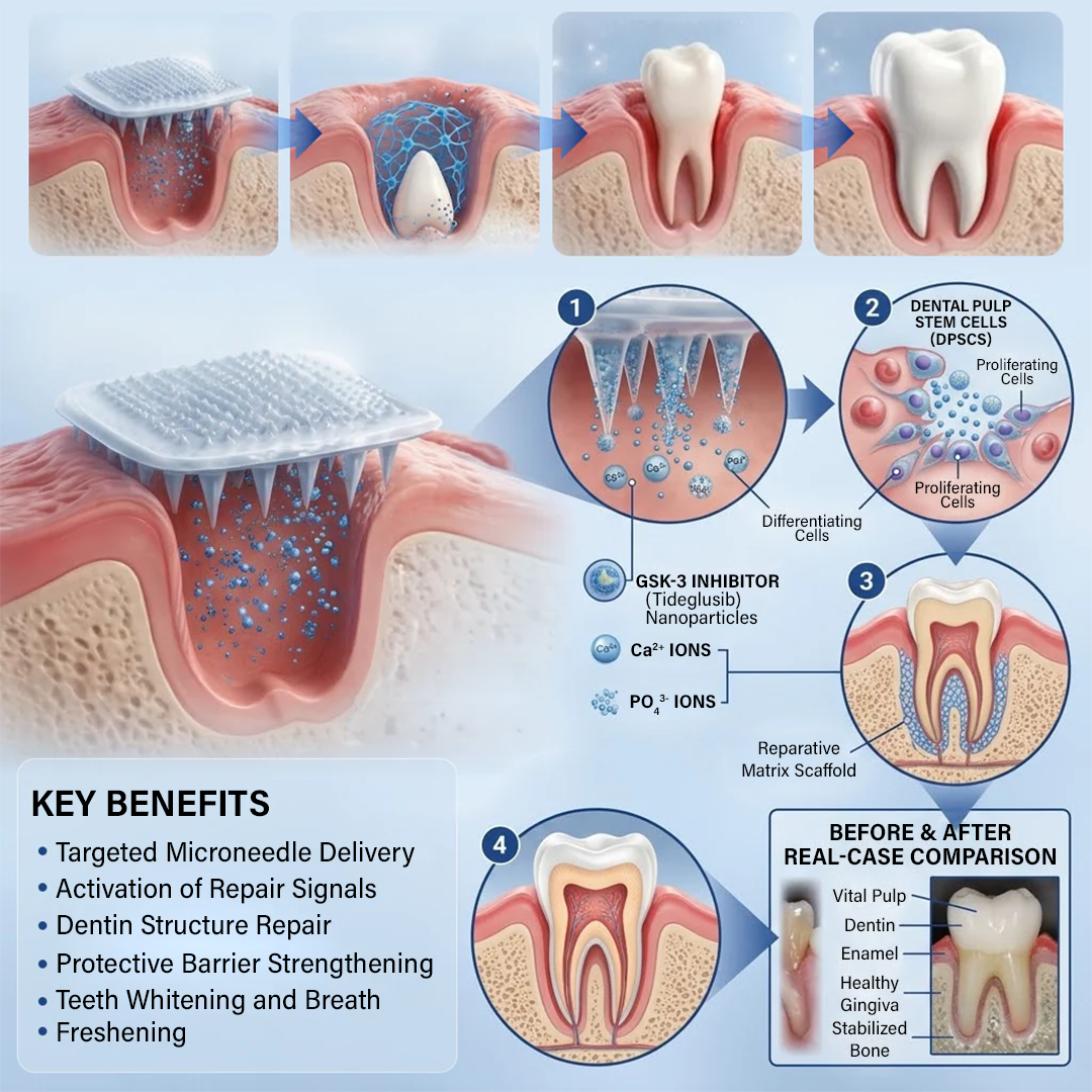 Ceoerty® Tooth & Gum Care Fast-Dissolving Microneedle Patch✨ (𝟓-𝐢𝐧-𝟏 💎 𝐑𝐞𝐛𝐮𝐢𝐥𝐝 𝐄𝐧𝐚𝐦𝐞𝐥 & 𝐃𝐞𝐧𝐭𝐢𝐧 • 𝐒𝐭𝐫𝐞𝐧𝐠𝐭𝐡𝐞𝐧 𝐆𝐮𝐦𝐬 • 𝐄𝐫𝐚𝐝𝐢𝐜𝐚𝐭𝐞 𝐓𝐚𝐫𝐭𝐚𝐫 & 𝐎𝐝𝐨𝐫 • 𝐖𝐡𝐢𝐭𝐞𝐧𝐢𝐧𝐠 • 𝐒𝐭𝐨𝐩 𝐓𝐨𝐨𝐭𝐡 𝐒𝐞𝐧𝐬𝐢𝐭𝐢𝐯𝐢𝐭𝐲)