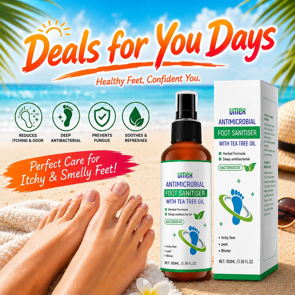 Umex® Tea Tree Foot Spray – 7-Day Foot Care for Fungus & Odor