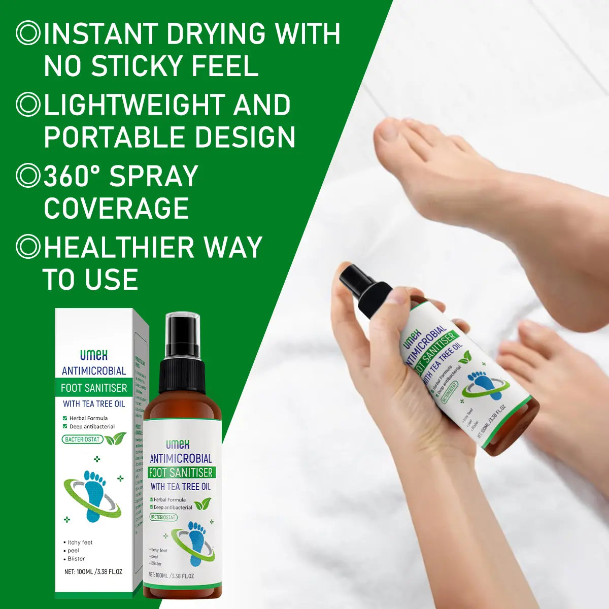 Umex® Tea Tree Foot Spray – 7-Day Foot Care for Fungus & Odor